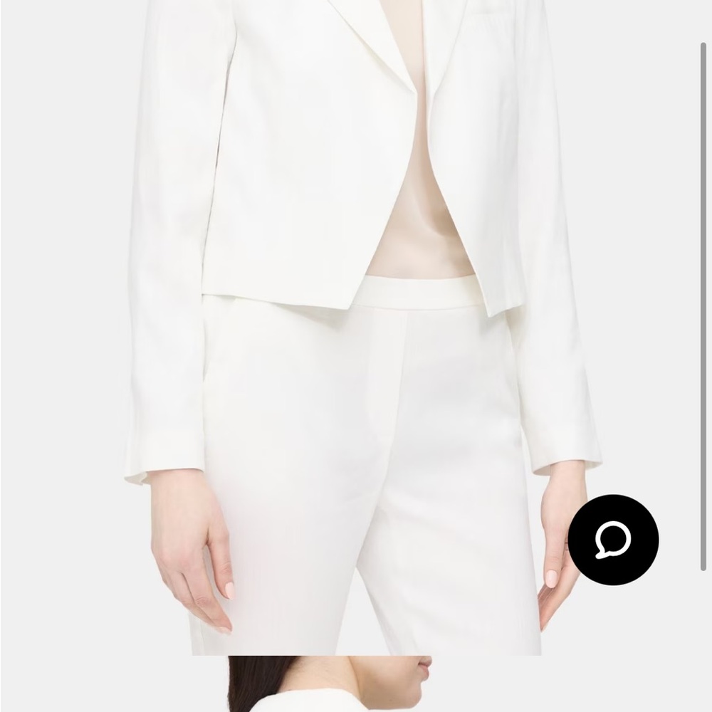NWT Theory Outlet PO Linen Cropped Blazer